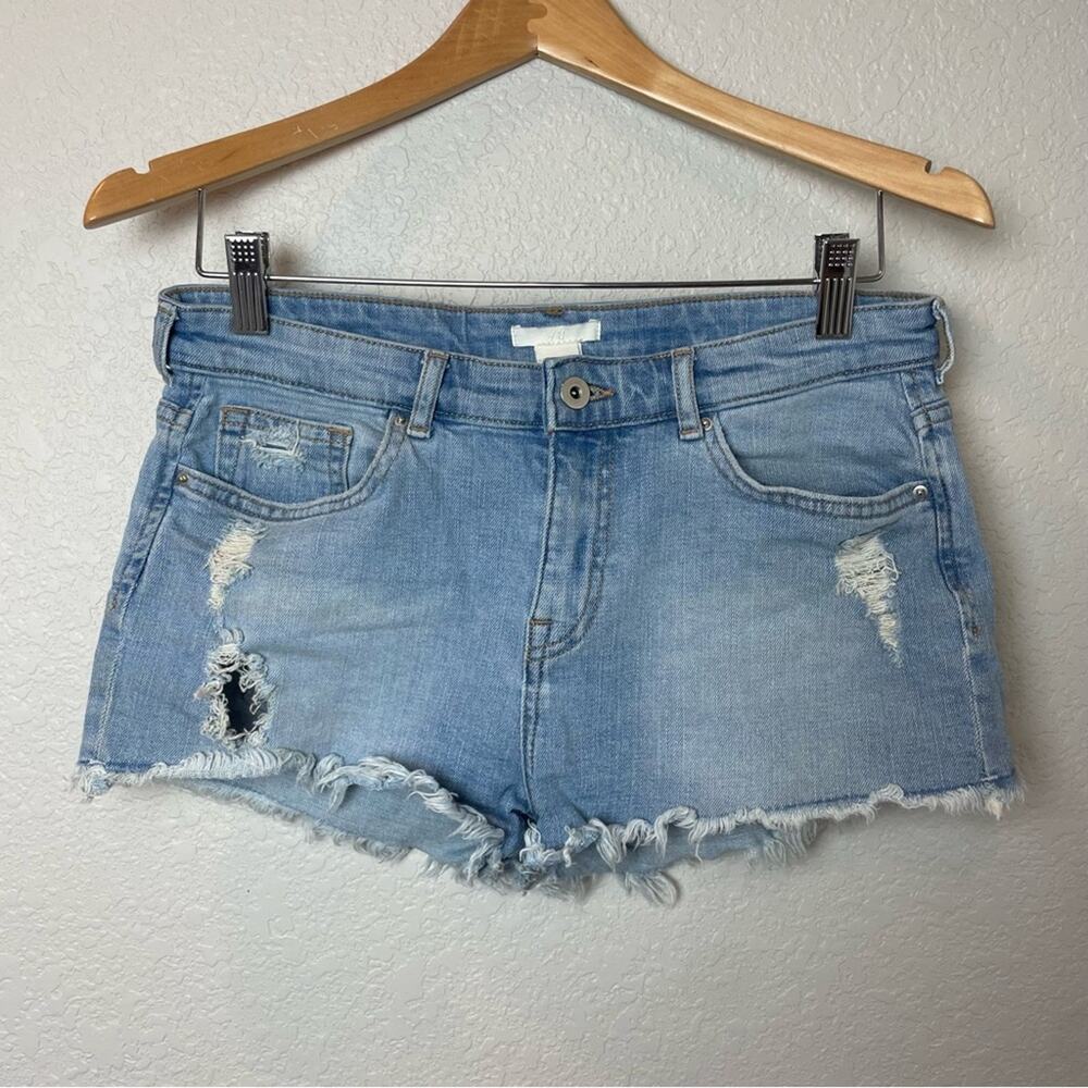 H&M Light Blue Cutoff Denim Short Size 8